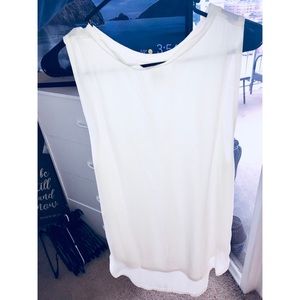 White split side hem dressy tank